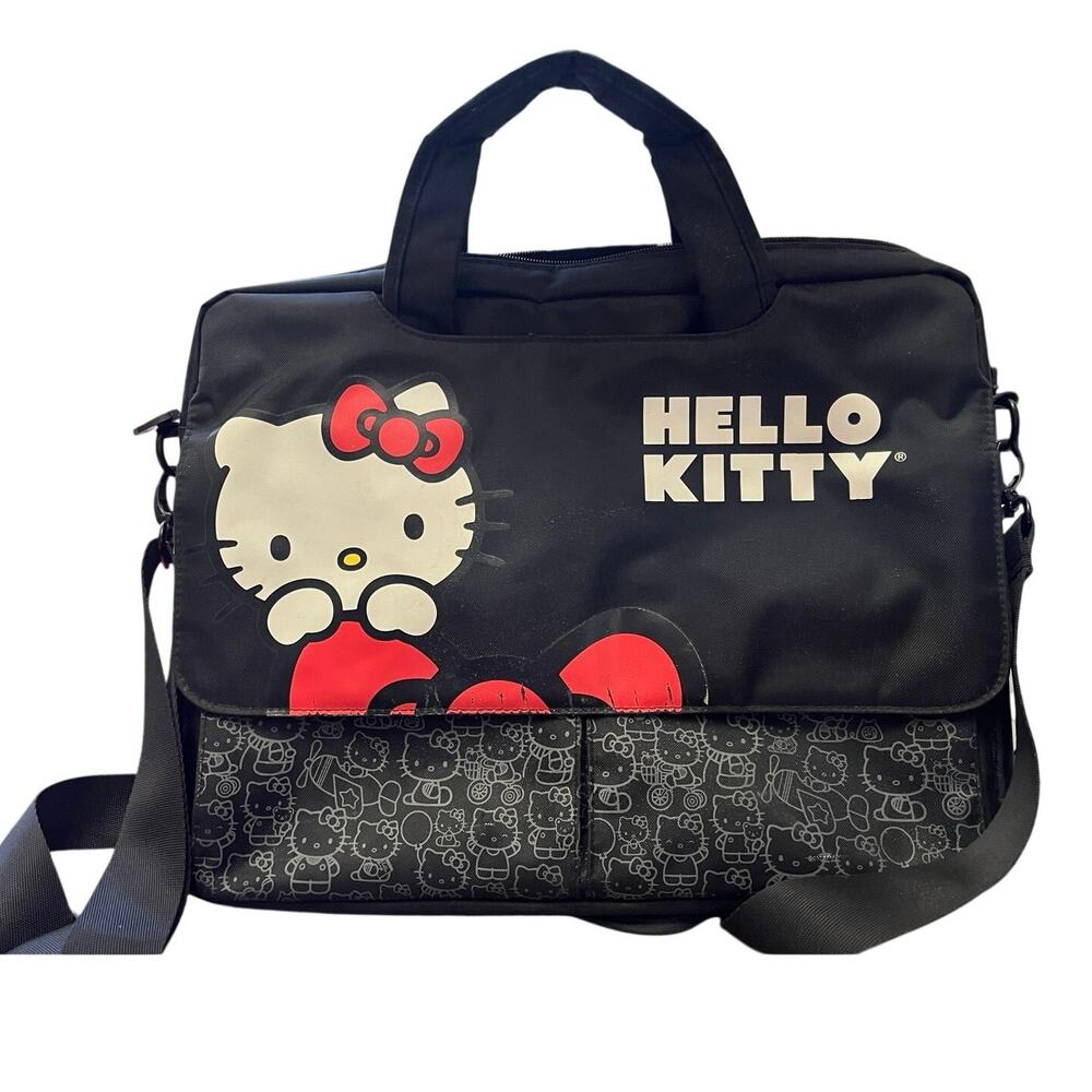 Sanrio Hello Kitty Black Messenger Laptop Travel Bag – Character Pattern